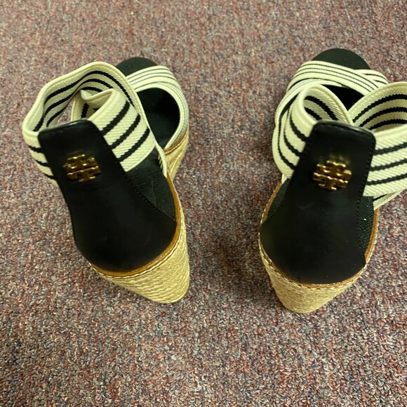 Tory Burch Frieda 100MM Espardrille-Strech Webbing/ Calf Leather Us 10.5 (NEW) - Picture 6 of 8